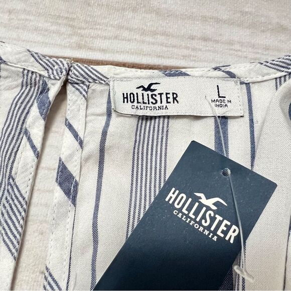 SALE!! Hollister Striped Wrap Front Cap Sleeve Romper NWT Size Large - Picture 6 of 7